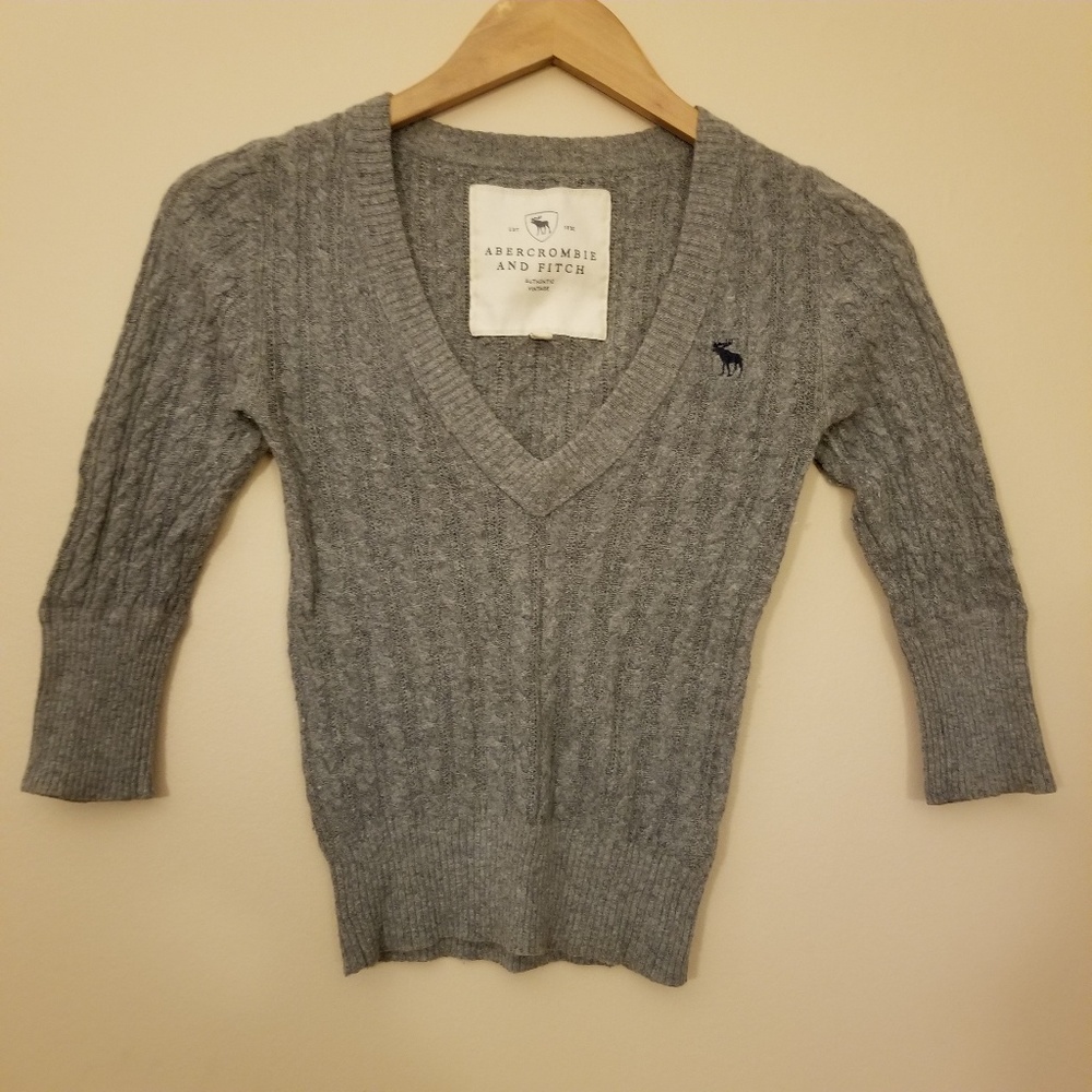 A&F Gray V-neck sweater